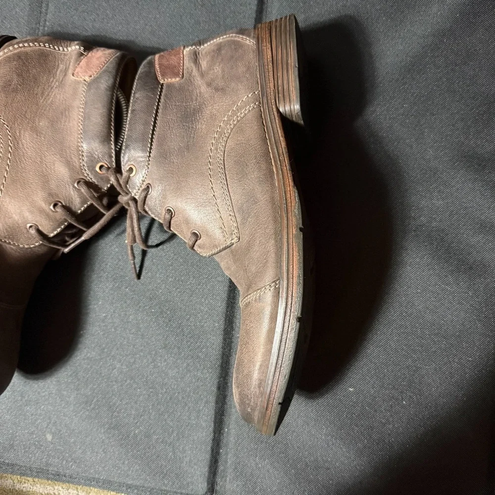 Clarks Cushion Soft‎ Leather Chukka Boots Mens 11 Brown Ortholite Lace Up